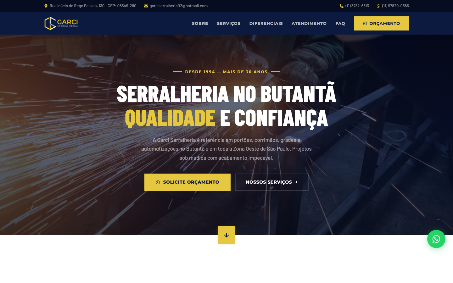 Site da Garci Serralheria — serralheria no Butantã, São Paulo